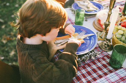 Fall family dinner on the farm