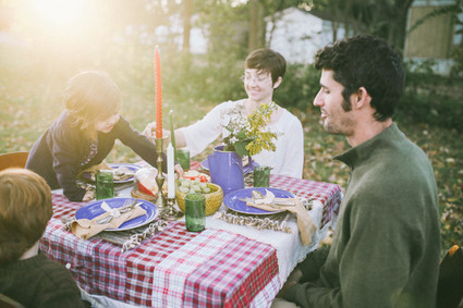Fall family dinner on the farm