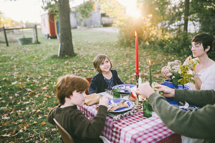 Fall family dinner on the farm