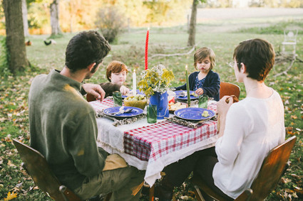 Fall family dinner on the farm