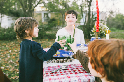 Fall family dinner on the farm