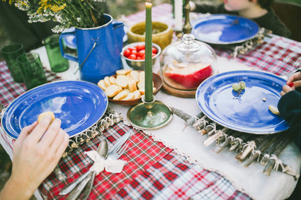 Fall family dinner on the farm