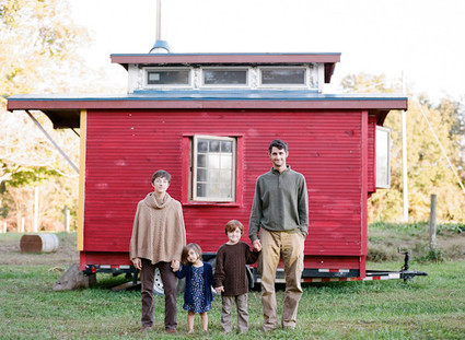 Family and their tiny house