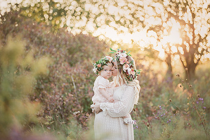 Flower crown maternity photos