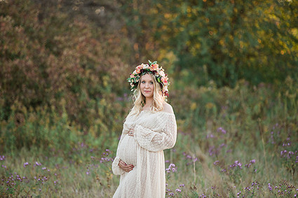 Flower crown maternity photos