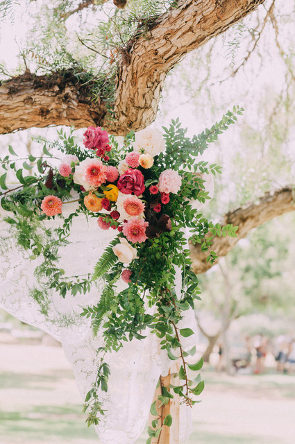 Bohemian wedding florals