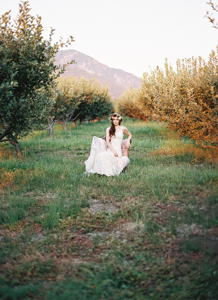 Bohemian bridal portrait