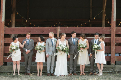 Ranch wedding party portrait