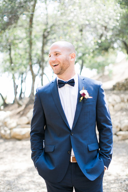 Navy grooms suit