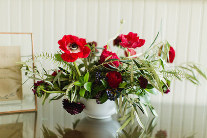Red anemone centerpiece