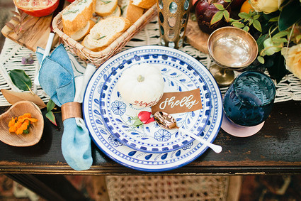 Mini pumpkin place card