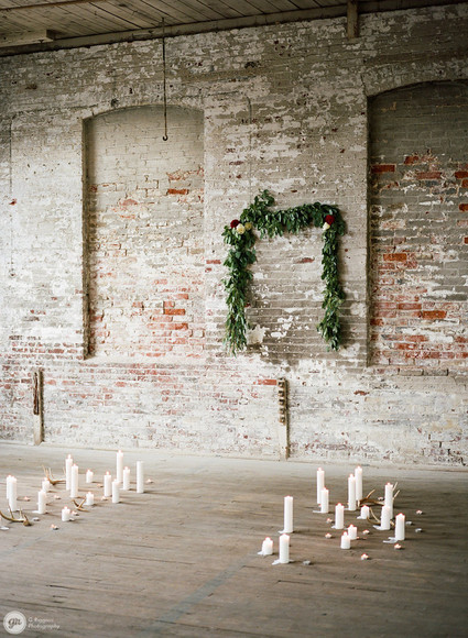 Industrial winter wedding ceremony