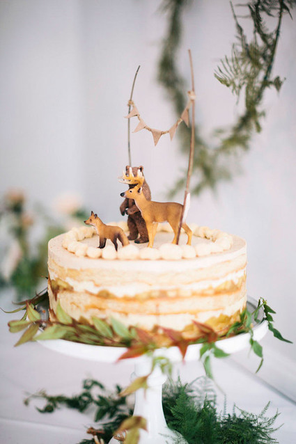 Woodland animal cake