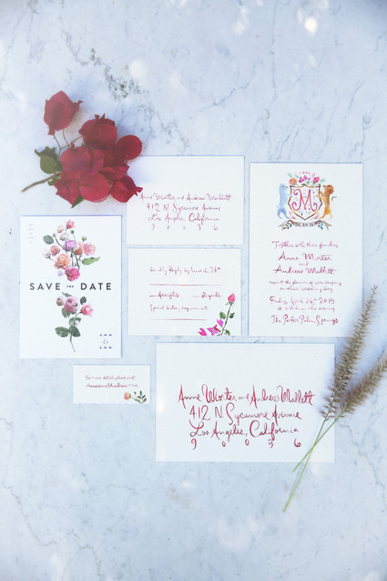 Illustrated wedding invitation