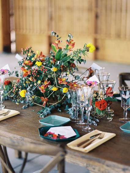 Colorful geometric wedding inspiration