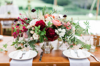 Peony floral centerpiece