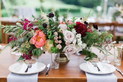 Peony floral centerpiece
