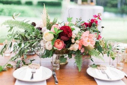 Peony floral centerpiece