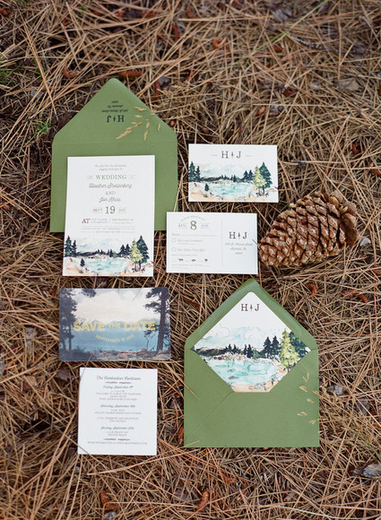 Tahoe wedding invitation