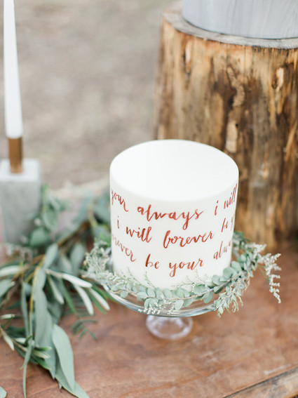 Calligraphy wedding cake
