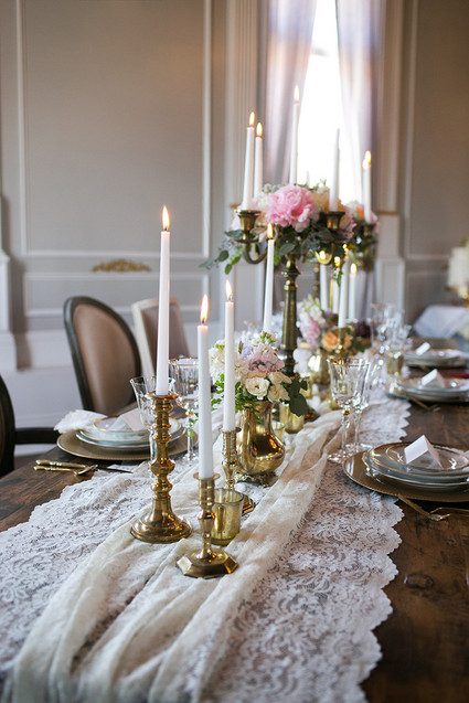 Vintage wedding tablescape