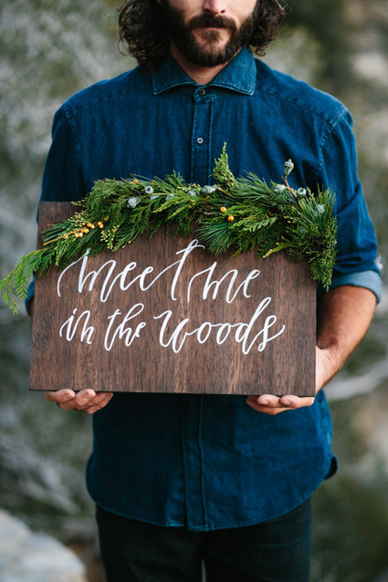 Rustic wood signage