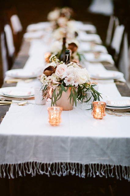 Copper and white winter wedding