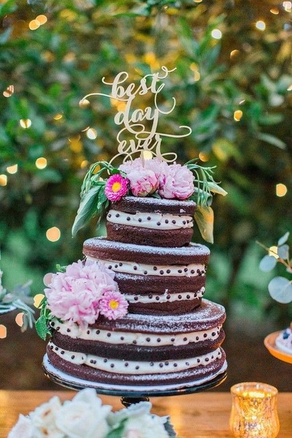 chocolate naked wedding cake