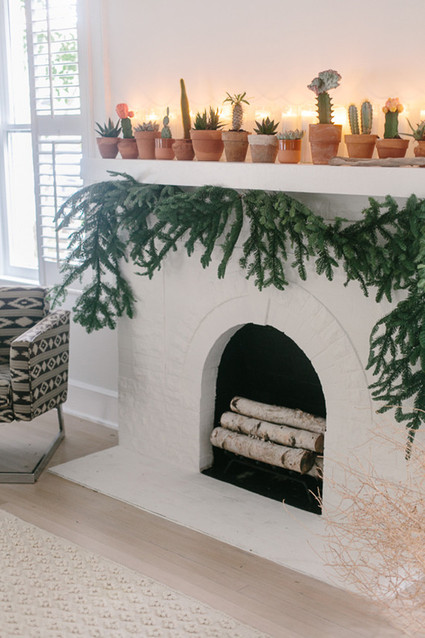 Desert holiday mantel