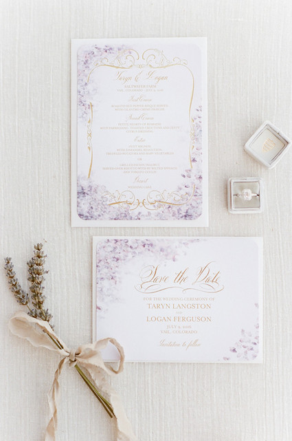 Lavender wedding invitations
