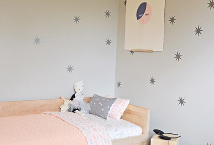 pink and grey girls room Inspiration