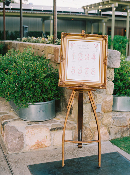 Vintage frame seating chart