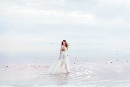 Floral wedding dress