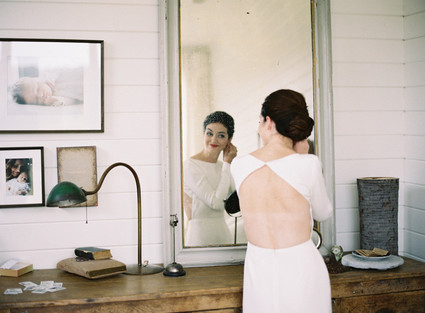 Modern backless wedding dress