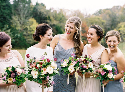 Metallic bridesmaid dresses