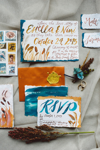 Hand drawn wedding invitations