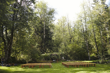 Backyard wedding ceremony