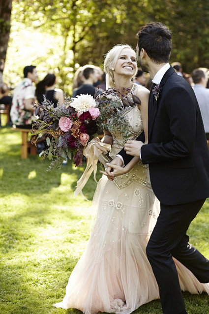 Vintage backyard autumn wedding