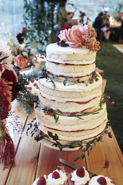 Berry naked cake