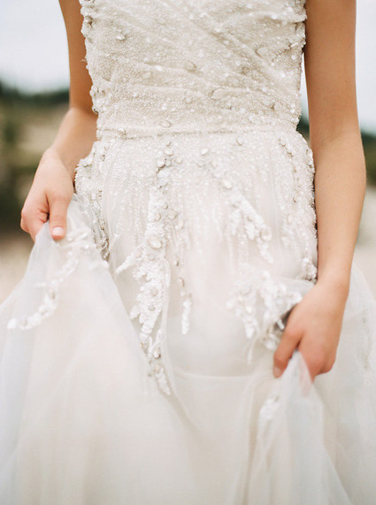 Elegant beaded wedding dress