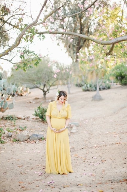 Cactus garden maternity photos