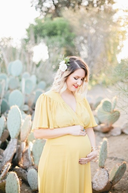 Cactus garden maternity photos