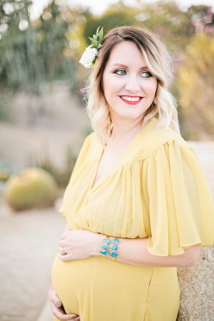 Cactus garden maternity photos
