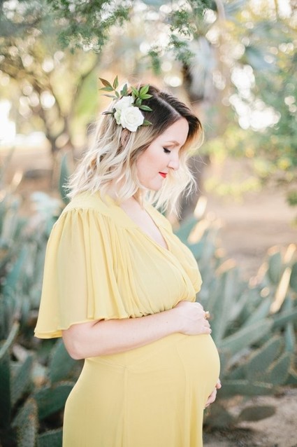 Cactus garden maternity photos