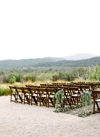 Rustic vintage Ojai wedding ceremony