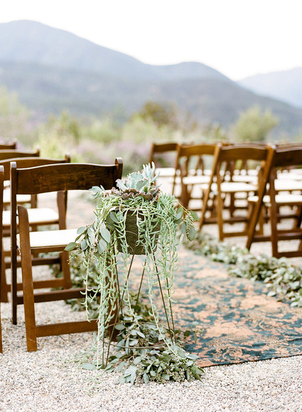 Rustic vintage Ojai wedding ceremony