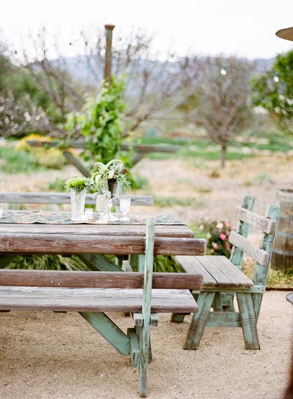 Rustic vintange Ojai wedding reception