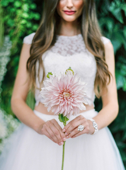 Romantic garden bridal portrait