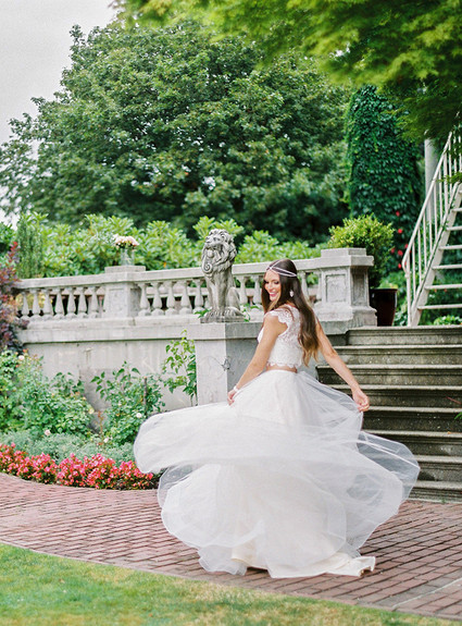 Romantic garden bridal portrait