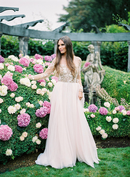 Romantic garden bridal portrait